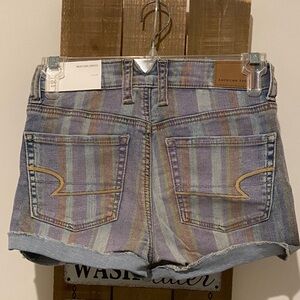 American Eagle Outfitters Multicolor Striped Jean Shorts
